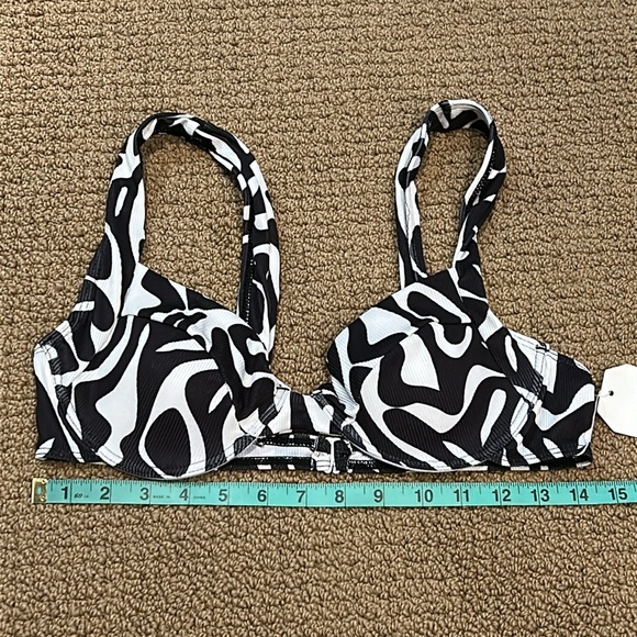 NEW Aurelle Marti Bikini (2-piece) Black & White High Cut Sides V-Front size XL - Picture 12 of 16